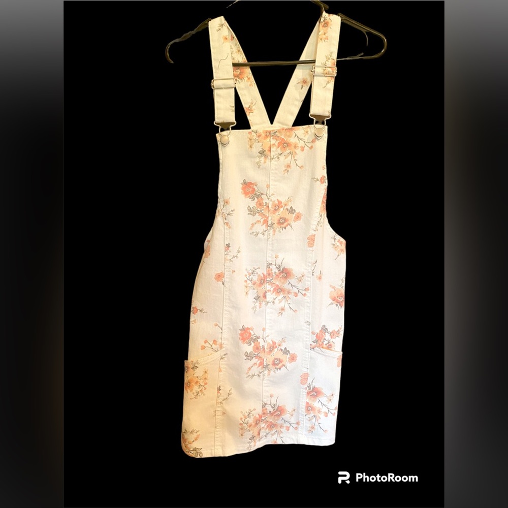 No Boundaries White Denim Floral Dress